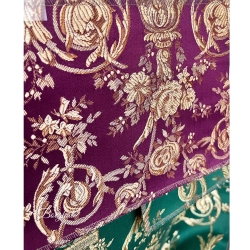 Tkanina Stylowa Klasyczny Kardynalski Fiolet Bukiety